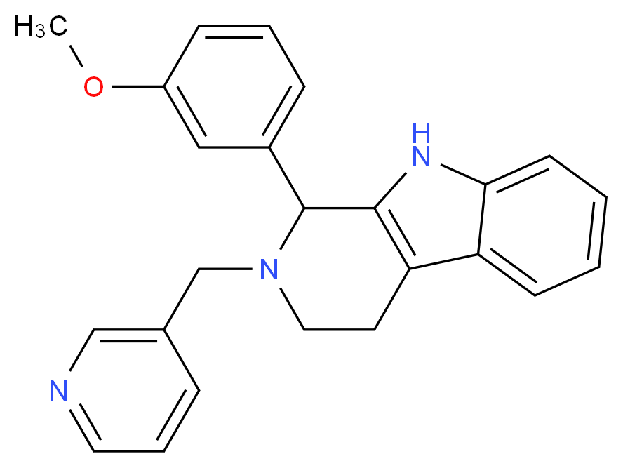 1-(3-methoxyphenyl)-2-(3-pyridinylmethyl)-2,3,4,9-tetrahydro-1H-beta-carboline_Molecular_structure_CAS_)