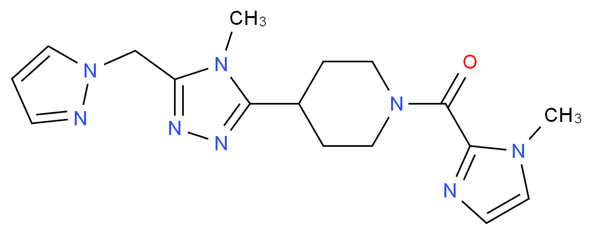 1-[(1-methyl-1H-imidazol-2-yl)carbonyl]-4-[4-methyl-5-(1H-pyrazol-1-ylmethyl)-4H-1,2,4-triazol-3-yl]piperidine_Molecular_structure_CAS_)