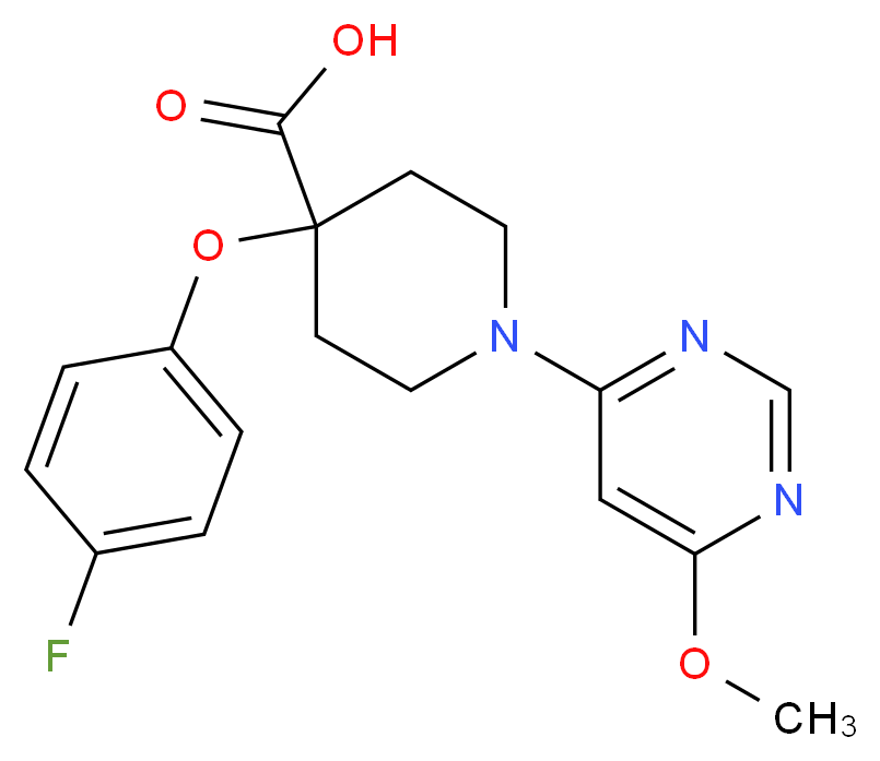 4-(4-fluorophenoxy)-1-(6-methoxypyrimidin-4-yl)piperidine-4-carboxylic acid_Molecular_structure_CAS_)