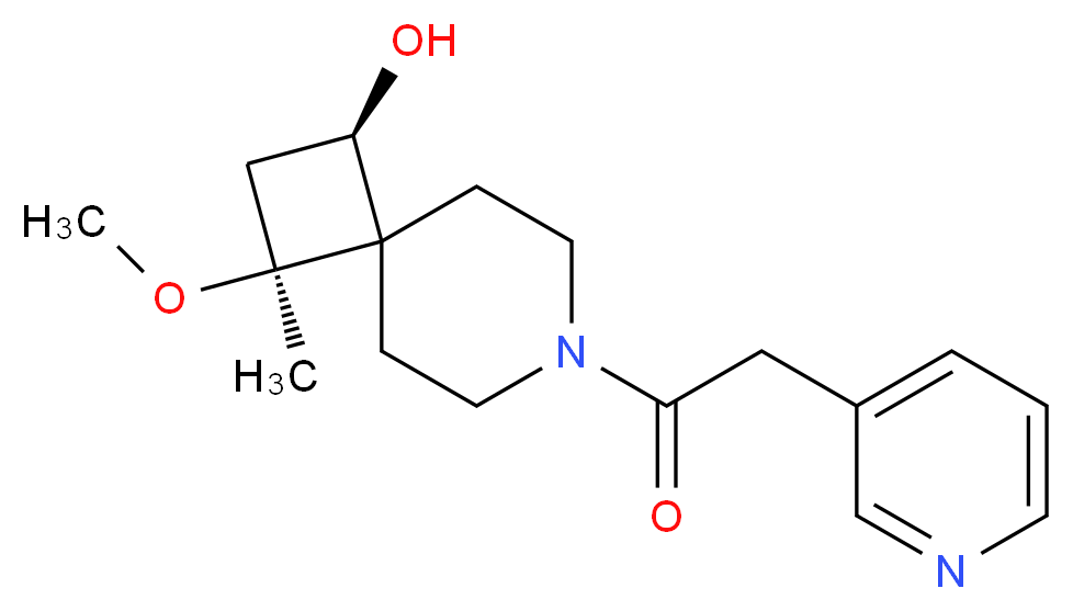 (1R*,3S*)-3-methoxy-3-methyl-7-(pyridin-3-ylacetyl)-7-azaspiro[3.5]nonan-1-ol_Molecular_structure_CAS_)