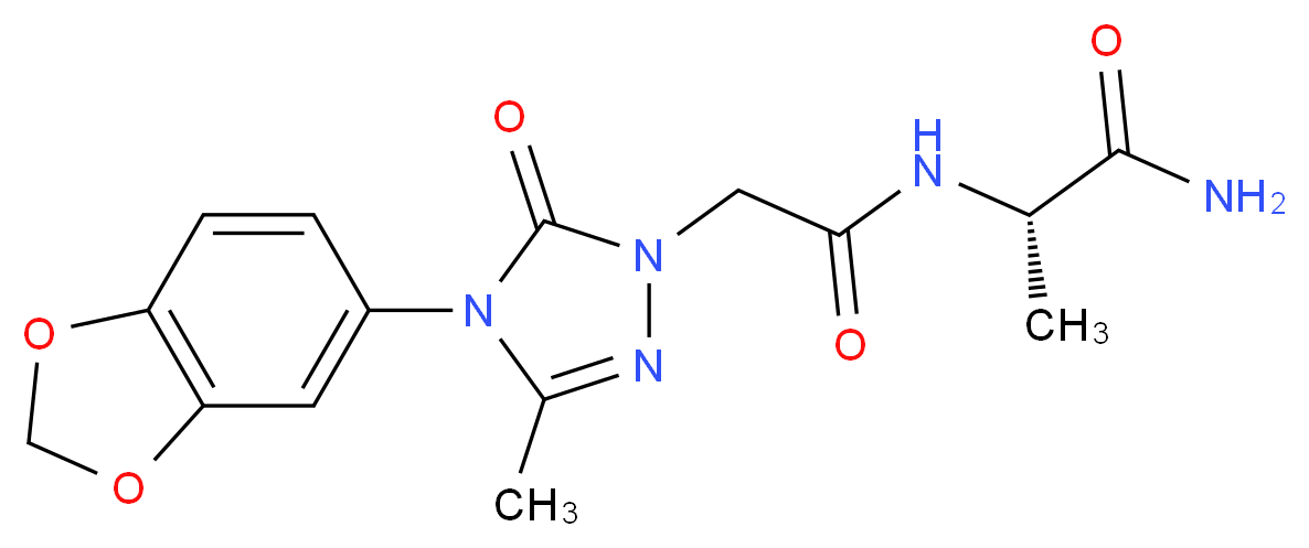 N~2~-{[4-(1,3-benzodioxol-5-yl)-3-methyl-5-oxo-4,5-dihydro-1H-1,2,4-triazol-1-yl]acetyl}-L-alaninamide_Molecular_structure_CAS_)