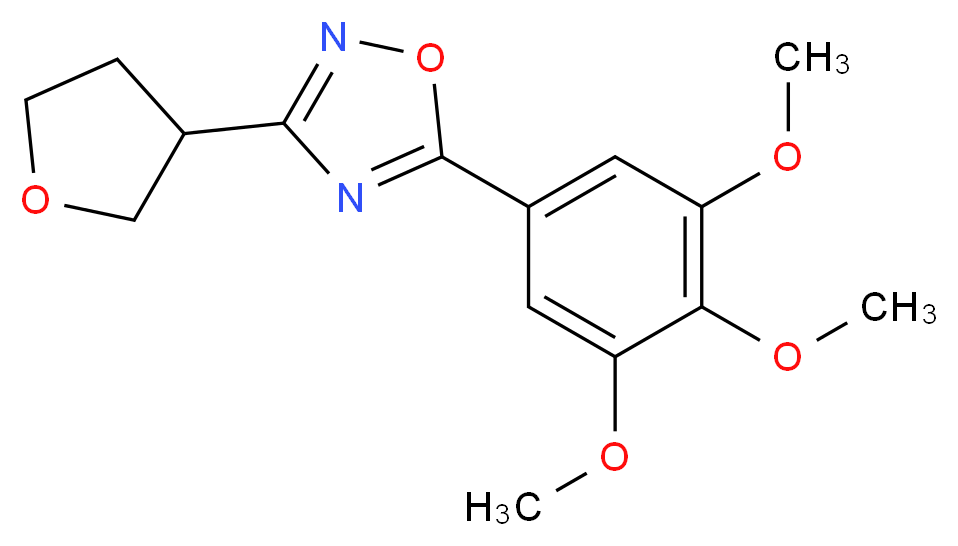 3-(tetrahydrofuran-3-yl)-5-(3,4,5-trimethoxyphenyl)-1,2,4-oxadiazole_Molecular_structure_CAS_)