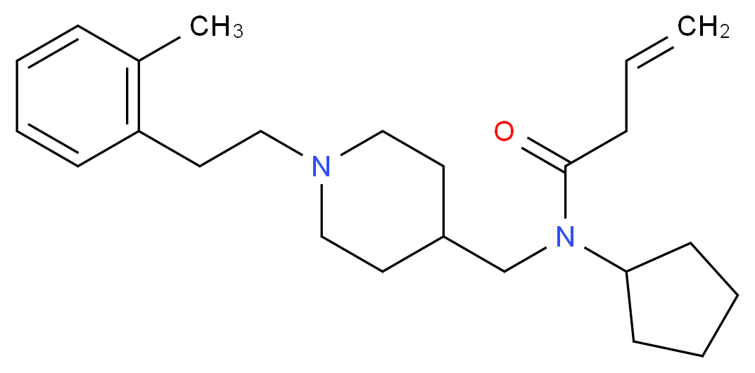 N-cyclopentyl-N-({1-[2-(2-methylphenyl)ethyl]-4-piperidinyl}methyl)-3-butenamide_Molecular_structure_CAS_)