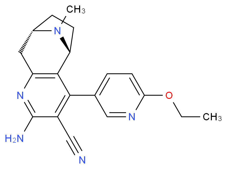 (5R*,8S*)-2-amino-4-(6-ethoxypyridin-3-yl)-10-methyl-6,7,8,9-tetrahydro-5H-5,8-epiminocyclohepta[b]pyridine-3-carbonitrile_Molecular_structure_CAS_)