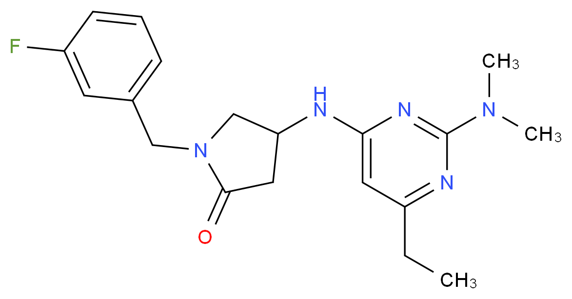 4-{[2-(dimethylamino)-6-ethylpyrimidin-4-yl]amino}-1-(3-fluorobenzyl)pyrrolidin-2-one_Molecular_structure_CAS_)