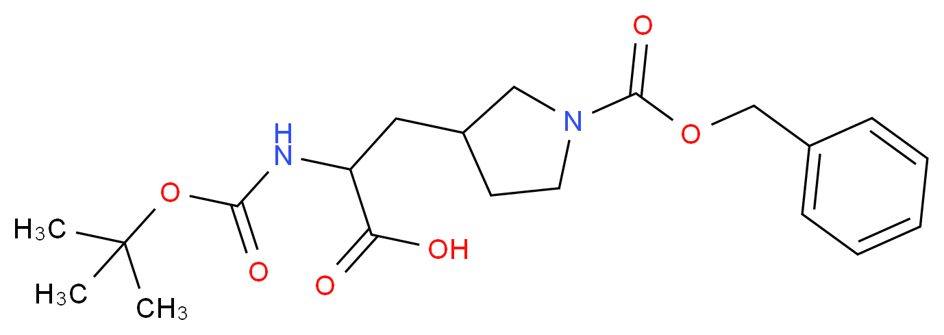 3-(2-TERT-BUTOXYCARBONYLAMINO-2-CARBOXY-ETHYL)-PYRROLIDINE-1-CARBOXYLIC ACID BENZYL ESTER_Molecular_structure_CAS_)
