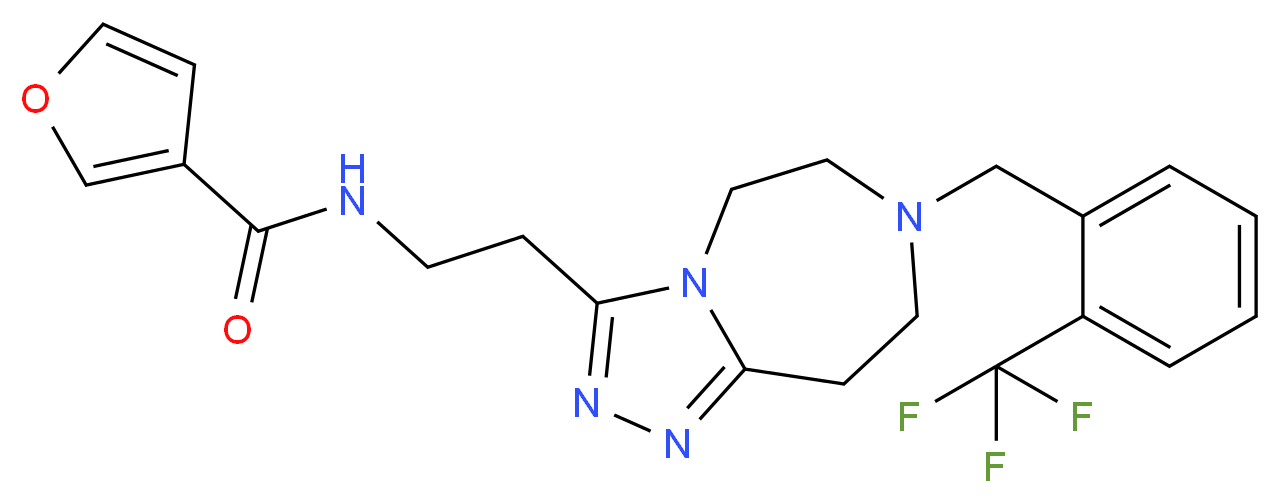 N-(2-{7-[2-(trifluoromethyl)benzyl]-6,7,8,9-tetrahydro-5H-[1,2,4]triazolo[4,3-d][1,4]diazepin-3-yl}ethyl)-3-furamide_Molecular_structure_CAS_)
