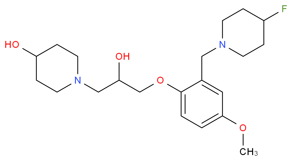 1-(3-{2-[(4-fluoropiperidin-1-yl)methyl]-4-methoxyphenoxy}-2-hydroxypropyl)piperidin-4-ol_Molecular_structure_CAS_)