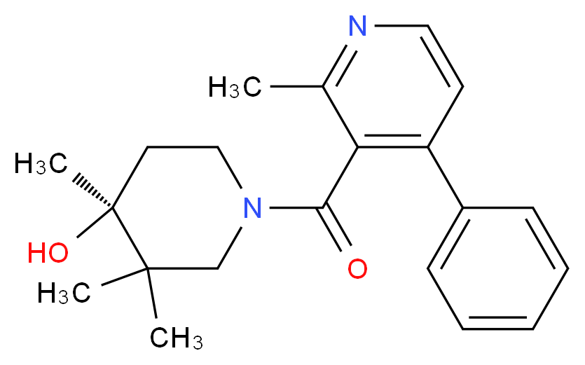 (4S*)-3,3,4-trimethyl-1-[(2-methyl-4-phenylpyridin-3-yl)carbonyl]piperidin-4-ol_Molecular_structure_CAS_)