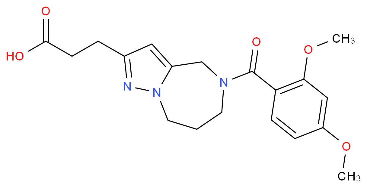 3-[5-(2,4-dimethoxybenzoyl)-5,6,7,8-tetrahydro-4H-pyrazolo[1,5-a][1,4]diazepin-2-yl]propanoic acid_Molecular_structure_CAS_)