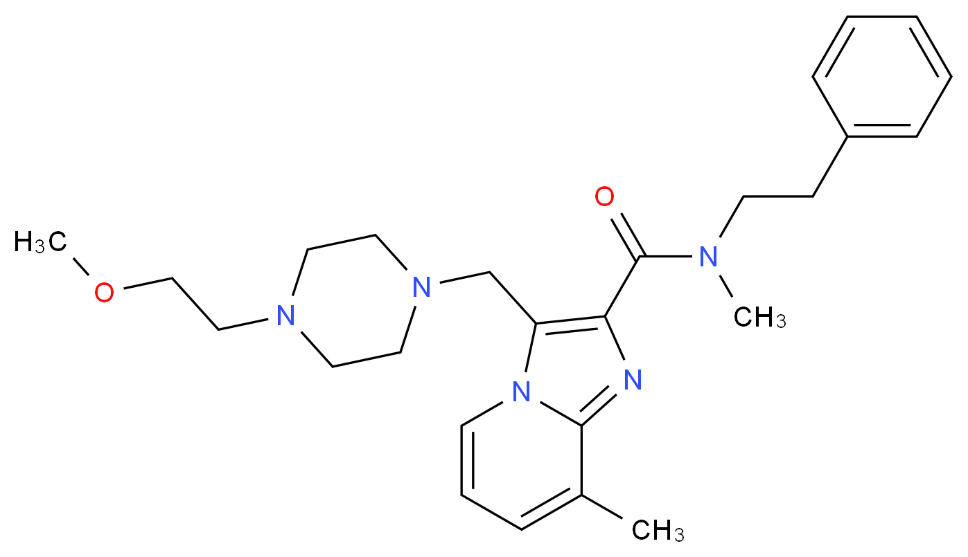 3-{[4-(2-methoxyethyl)-1-piperazinyl]methyl}-N,8-dimethyl-N-(2-phenylethyl)imidazo[1,2-a]pyridine-2-carboxamide_Molecular_structure_CAS_)