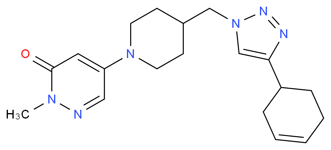 5-{4-[(4-cyclohex-3-en-1-yl-1H-1,2,3-triazol-1-yl)methyl]piperidin-1-yl}-2-methylpyridazin-3(2H)-one_Molecular_structure_CAS_)
