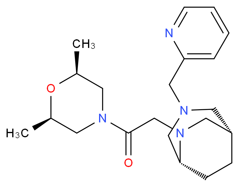 (1S*,5R*)-6-{2-[(2R*,6S*)-2,6-dimethylmorpholin-4-yl]-2-oxoethyl}-3-(pyridin-2-ylmethyl)-3,6-diazabicyclo[3.2.2]nonane_Molecular_structure_CAS_)