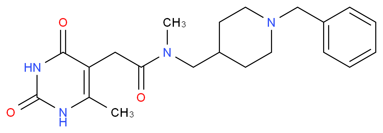 N-[(1-benzyl-4-piperidinyl)methyl]-N-methyl-2-(6-methyl-2,4-dioxo-1,2,3,4-tetrahydro-5-pyrimidinyl)acetamide_Molecular_structure_CAS_)
