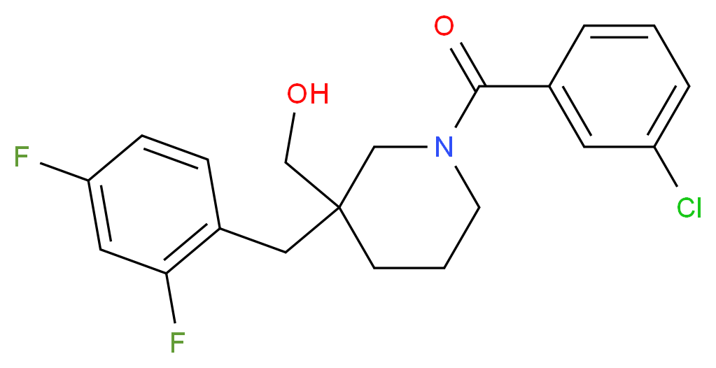 [1-(3-chlorobenzoyl)-3-(2,4-difluorobenzyl)-3-piperidinyl]methanol_Molecular_structure_CAS_)