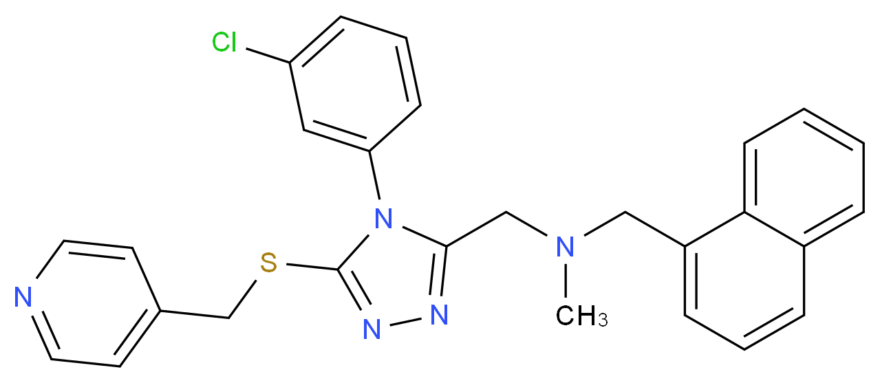({4-(3-chlorophenyl)-5-[(4-pyridinylmethyl)thio]-4H-1,2,4-triazol-3-yl}methyl)methyl(1-naphthylmethyl)amine_Molecular_structure_CAS_)