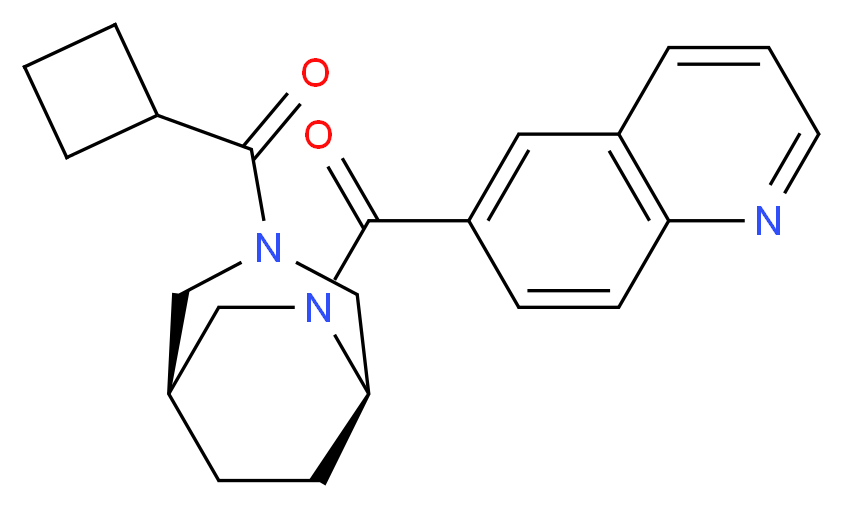 6-{[(1S*,5R*)-3-(cyclobutylcarbonyl)-3,6-diazabicyclo[3.2.2]non-6-yl]carbonyl}quinoline_Molecular_structure_CAS_)