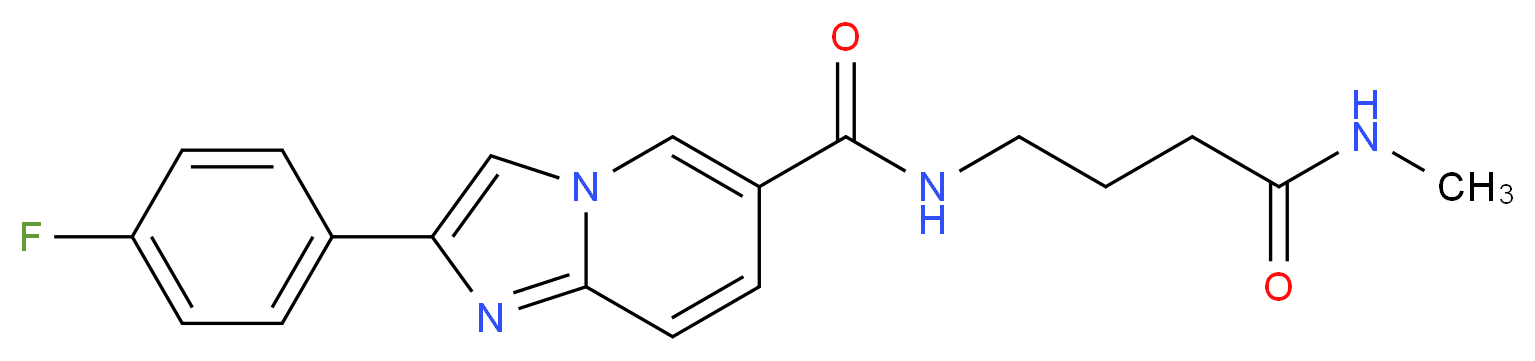 2-(4-fluorophenyl)-N-[4-(methylamino)-4-oxobutyl]imidazo[1,2-a]pyridine-6-carboxamide_Molecular_structure_CAS_)