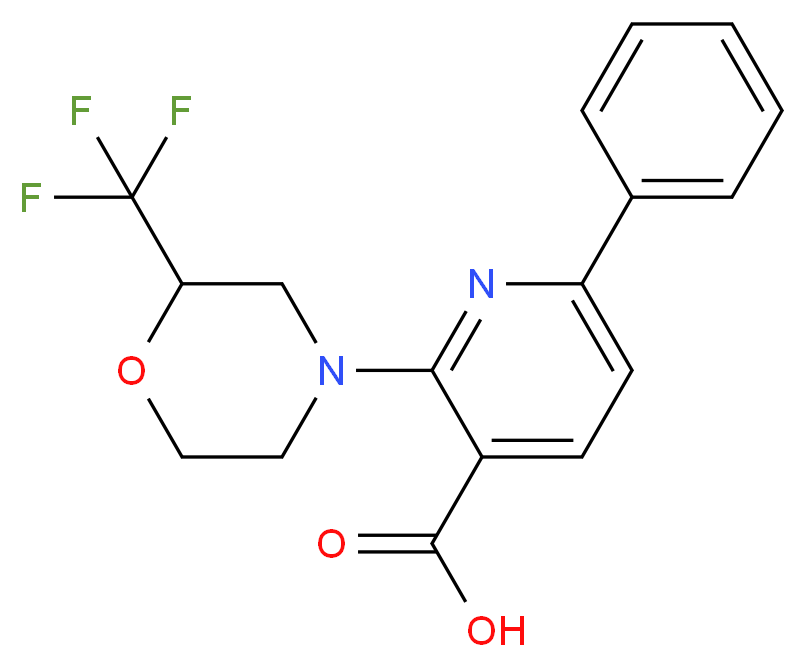 6-phenyl-2-[2-(trifluoromethyl)morpholin-4-yl]nicotinic acid_Molecular_structure_CAS_)