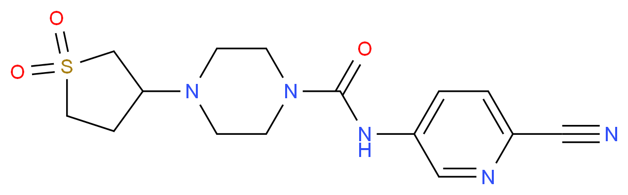 N-(6-cyanopyridin-3-yl)-4-(1,1-dioxidotetrahydro-3-thienyl)piperazine-1-carboxamide_Molecular_structure_CAS_)