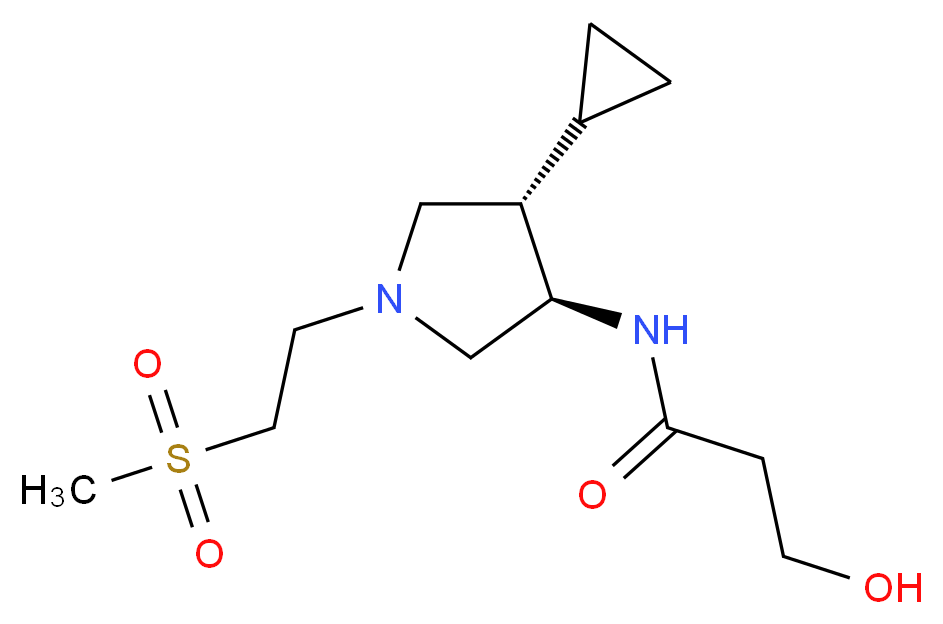 N-{(3R*,4S*)-4-cyclopropyl-1-[2-(methylsulfonyl)ethyl]-3-pyrrolidinyl}-3-hydroxypropanamide_Molecular_structure_CAS_)