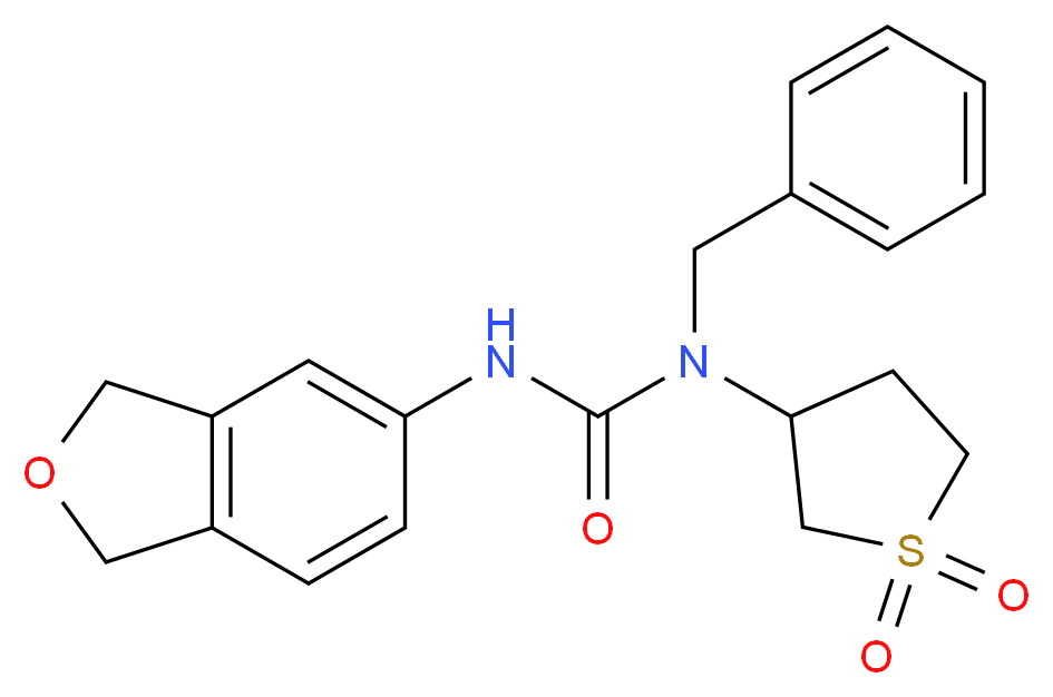 N-benzyl-N'-(1,3-dihydro-2-benzofuran-5-yl)-N-(1,1-dioxidotetrahydro-3-thienyl)urea_Molecular_structure_CAS_)
