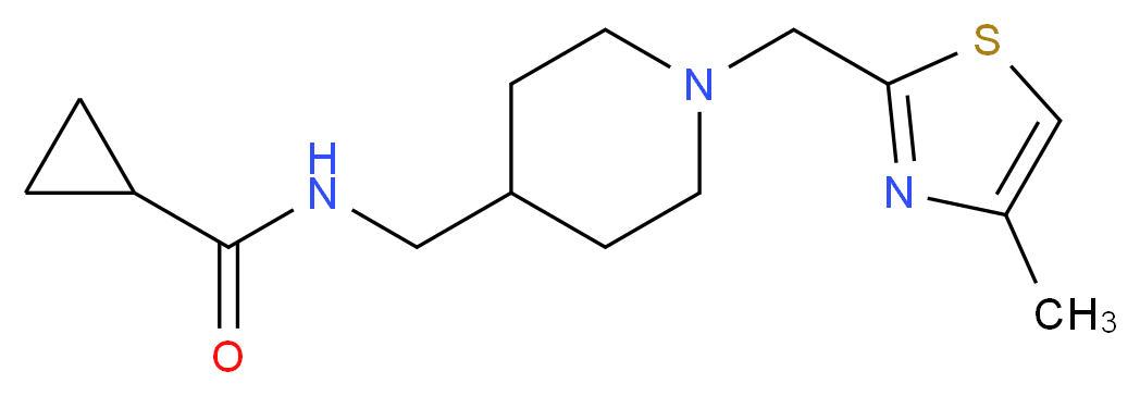 N-({1-[(4-methyl-1,3-thiazol-2-yl)methyl]piperidin-4-yl}methyl)cyclopropanecarboxamide_Molecular_structure_CAS_)