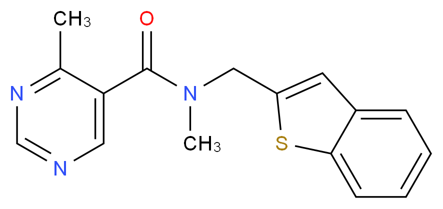 N-(1-benzothien-2-ylmethyl)-N,4-dimethylpyrimidine-5-carboxamide_Molecular_structure_CAS_)