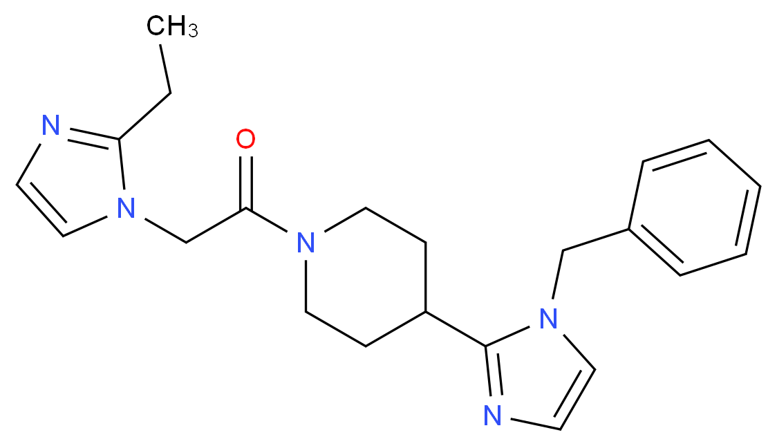 4-(1-benzyl-1H-imidazol-2-yl)-1-[(2-ethyl-1H-imidazol-1-yl)acetyl]piperidine_Molecular_structure_CAS_)