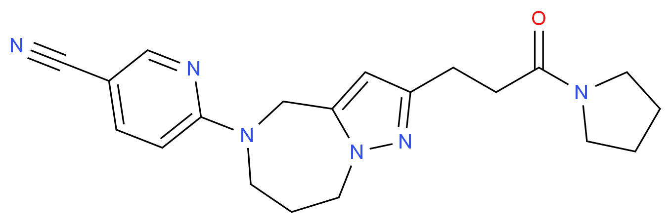 6-[2-[3-oxo-3-(1-pyrrolidinyl)propyl]-7,8-dihydro-4H-pyrazolo[1,5-a][1,4]diazepin-5(6H)-yl]nicotinonitrile_Molecular_structure_CAS_)