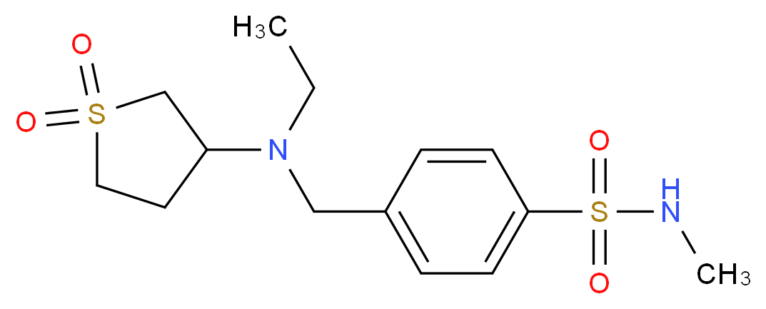 4-{[(1,1-dioxidotetrahydro-3-thienyl)(ethyl)amino]methyl}-N-methylbenzenesulfonamide_Molecular_structure_CAS_)