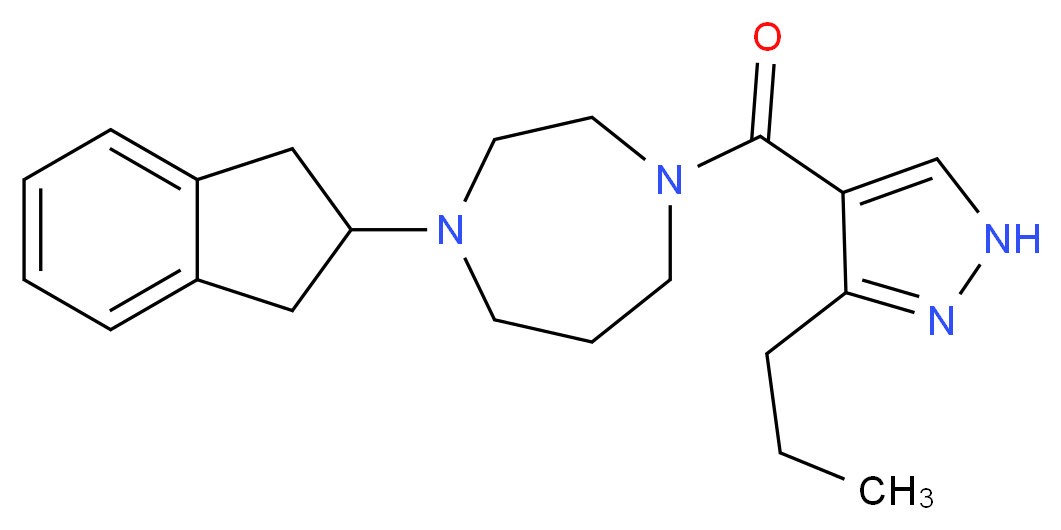 1-(2,3-dihydro-1H-inden-2-yl)-4-[(3-propyl-1H-pyrazol-4-yl)carbonyl]-1,4-diazepane_Molecular_structure_CAS_)
