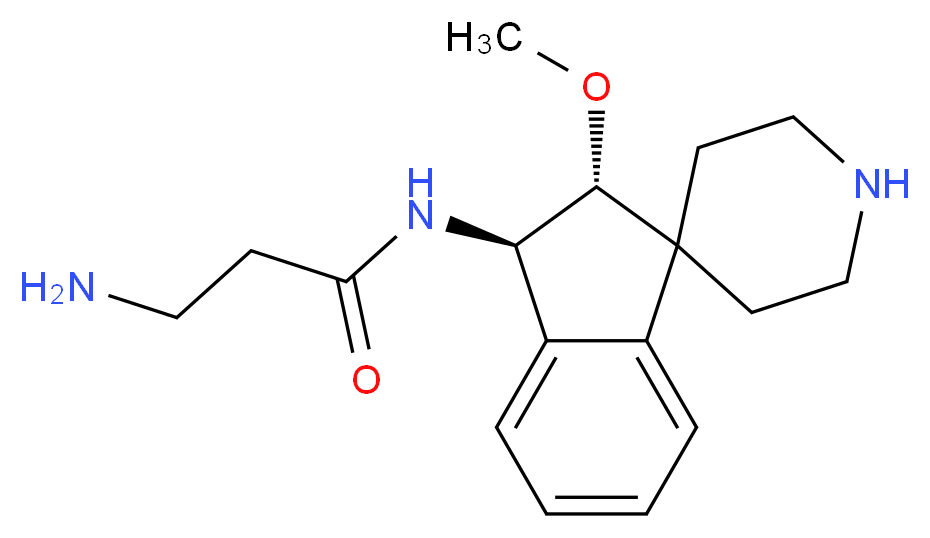 N~1~-[(2R*,3R*)-2-methoxy-2,3-dihydrospiro[indene-1,4'-piperidin]-3-yl]-beta-alaninamide_Molecular_structure_CAS_)