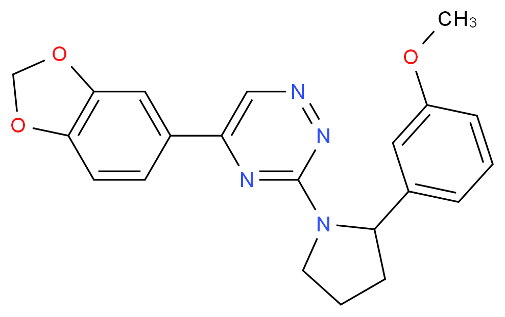 5-(1,3-benzodioxol-5-yl)-3-[2-(3-methoxyphenyl)-1-pyrrolidinyl]-1,2,4-triazine_Molecular_structure_CAS_)