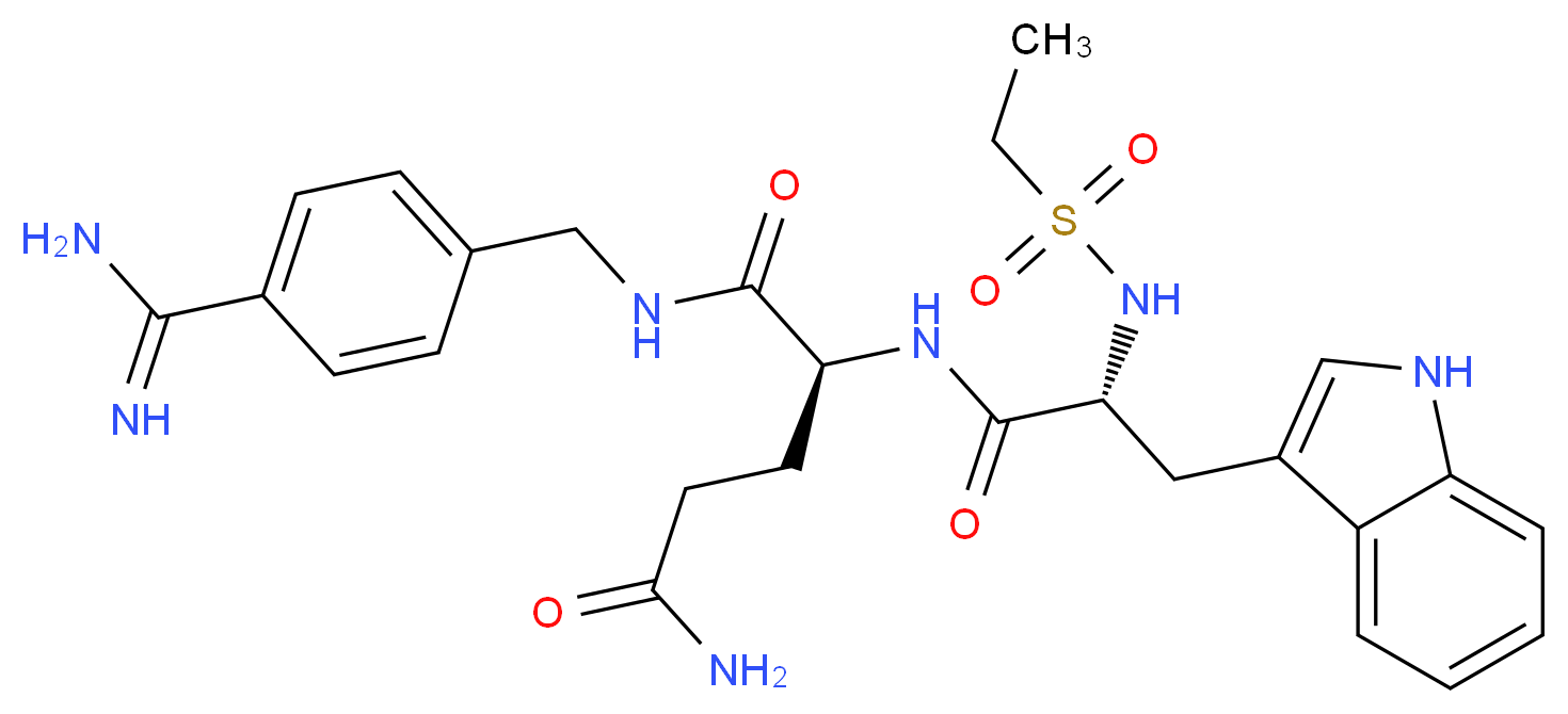 2-[2-ETHANESULFONYLAMINO-3-(1H-INDOL-3-YL)-PROPIONYLAMINO]-PENTANEDIOIC ACID 5-AMIDE 1-(4-CARBAMIM IDOYL-BENZYLAMIDE)_Molecular_structure_CAS_)