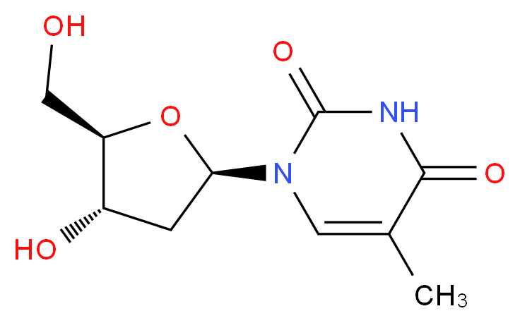 1-((2R,4S,5R)-4-Hydroxy-5-(hydroxymethyl)tetrahydro-furan-2-yl)-5-methylpyrimidine-2,4(1H,3H)-dione_Molecular_structure_CAS_50-89-5)