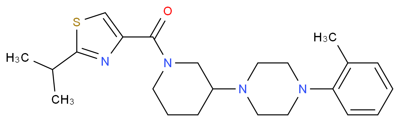 1-{1-[(2-isopropyl-1,3-thiazol-4-yl)carbonyl]-3-piperidinyl}-4-(2-methylphenyl)piperazine_Molecular_structure_CAS_)