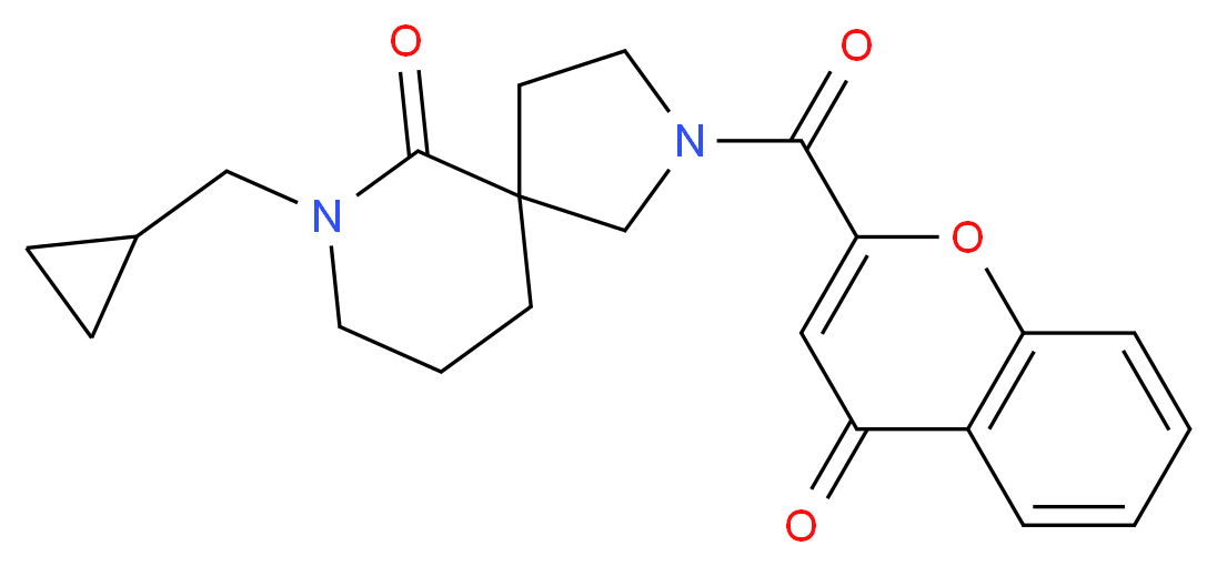 7-(cyclopropylmethyl)-2-[(4-oxo-4H-chromen-2-yl)carbonyl]-2,7-diazaspiro[4.5]decan-6-one_Molecular_structure_CAS_)