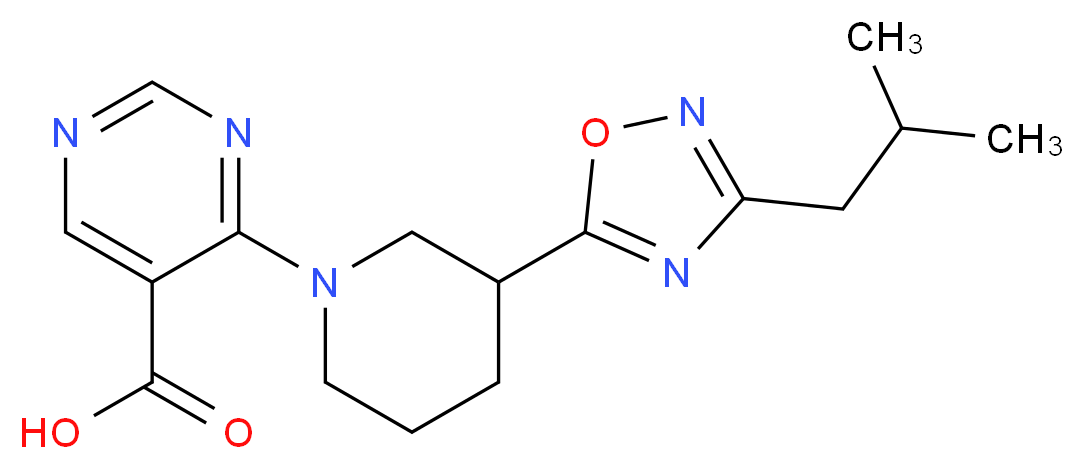 4-[3-(3-isobutyl-1,2,4-oxadiazol-5-yl)piperidin-1-yl]pyrimidine-5-carboxylic acid_Molecular_structure_CAS_)