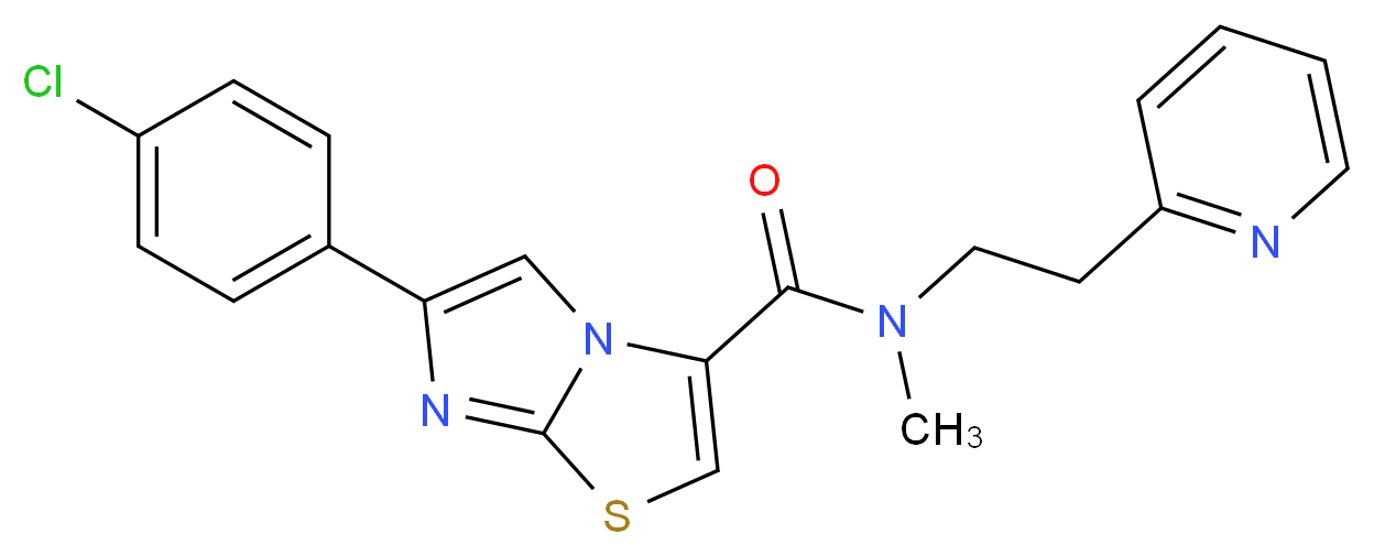 6-(4-chlorophenyl)-N-methyl-N-[2-(2-pyridinyl)ethyl]imidazo[2,1-b][1,3]thiazole-3-carboxamide_Molecular_structure_CAS_)