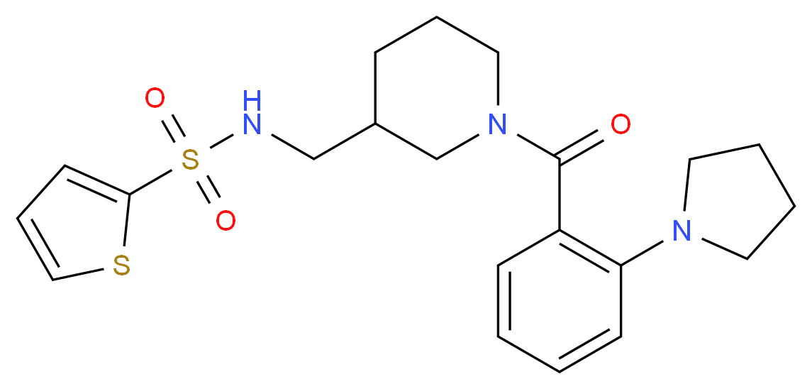 N-({1-[2-(1-pyrrolidinyl)benzoyl]-3-piperidinyl}methyl)-2-thiophenesulfonamide_Molecular_structure_CAS_)
