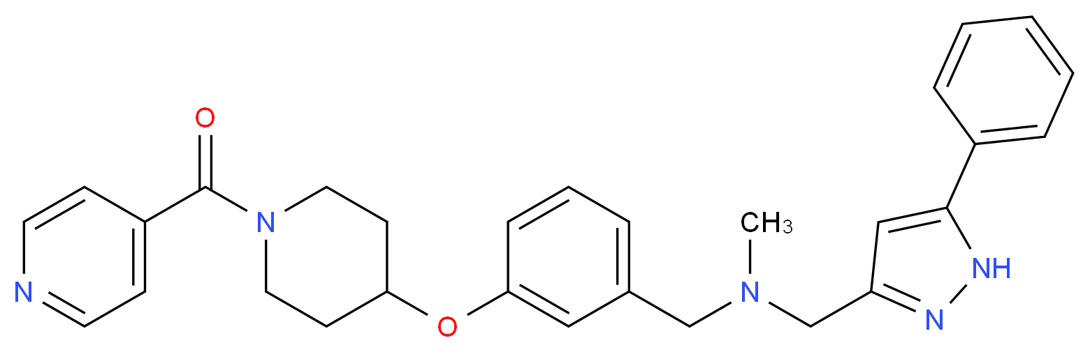 1-{3-[(1-isonicotinoyl-4-piperidinyl)oxy]phenyl}-N-methyl-N-[(5-phenyl-1H-pyrazol-3-yl)methyl]methanamine_Molecular_structure_CAS_)