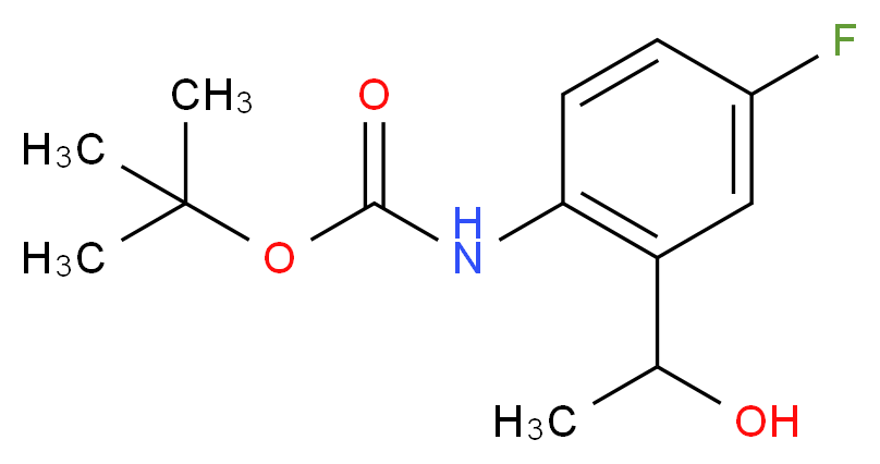 tert-Butyl 4-fluoro-2-(1-hydroxyethyl)phenylcarbamate 97%_Molecular_structure_CAS_)