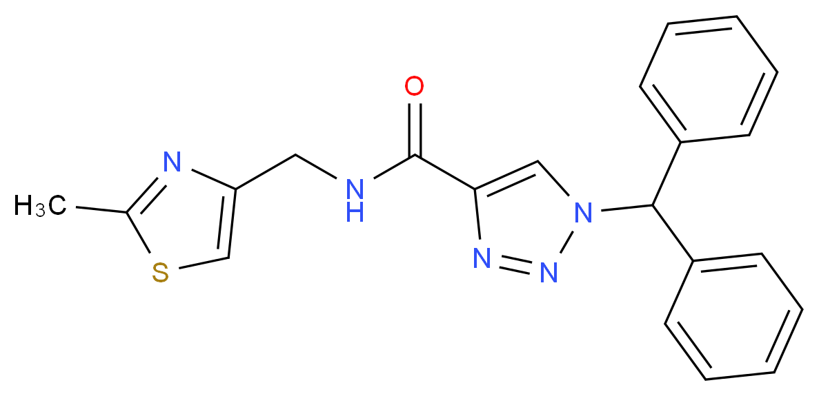 1-(diphenylmethyl)-N-[(2-methyl-1,3-thiazol-4-yl)methyl]-1H-1,2,3-triazole-4-carboxamide_Molecular_structure_CAS_)