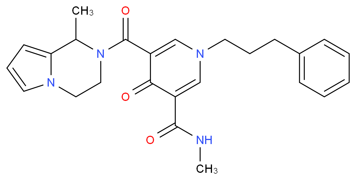 N-methyl-5-[(1-methyl-3,4-dihydropyrrolo[1,2-a]pyrazin-2(1H)-yl)carbonyl]-4-oxo-1-(3-phenylpropyl)-1,4-dihydro-3-pyridinecarboxamide_Molecular_structure_CAS_)