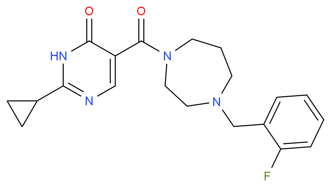 2-cyclopropyl-5-{[4-(2-fluorobenzyl)-1,4-diazepan-1-yl]carbonyl}-4(3H)-pyrimidinone_Molecular_structure_CAS_)