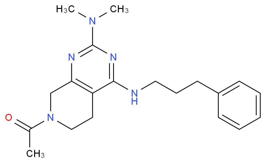 7-acetyl-N~2~,N~2~-dimethyl-N~4~-(3-phenylpropyl)-5,6,7,8-tetrahydropyrido[3,4-d]pyrimidine-2,4-diamine_Molecular_structure_CAS_)