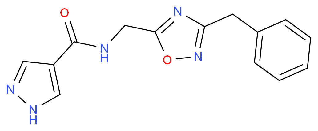 N-[(3-benzyl-1,2,4-oxadiazol-5-yl)methyl]-1H-pyrazole-4-carboxamide_Molecular_structure_CAS_)