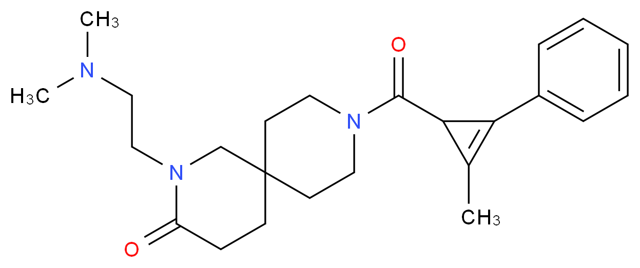 2-[2-(dimethylamino)ethyl]-9-[(2-methyl-3-phenylcycloprop-2-en-1-yl)carbonyl]-2,9-diazaspiro[5.5]undecan-3-one_Molecular_structure_CAS_)
