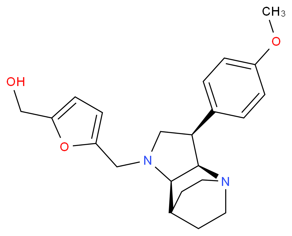 (5-{[(3R*,3aR*,7aR*)-3-(4-methoxyphenyl)hexahydro-4,7-ethanopyrrolo[3,2-b]pyridin-1(2H)-yl]methyl}-2-furyl)methanol_Molecular_structure_CAS_)